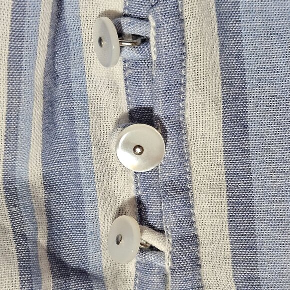 Trendy Easter Spring Veronica Beard Zee Blue White Striped Dress Tiered Ruffle S - Picture 9 of 16